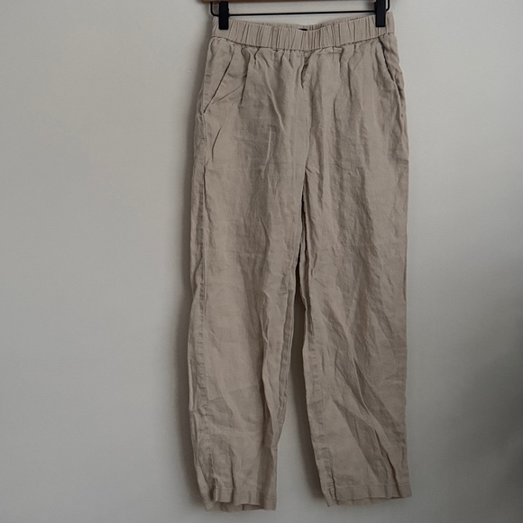 Quince Linen Pants driftwood elastic waist XS - Picture 2 of 7